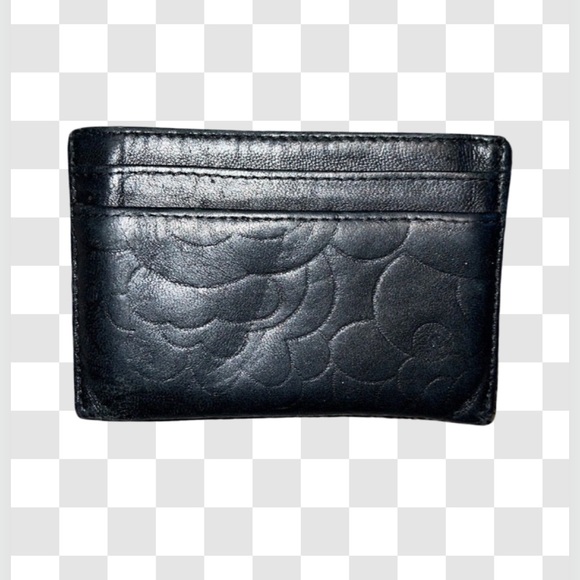Chanel Black Camellia Embossed Lambskin Card Case. - Picture 3 of 10